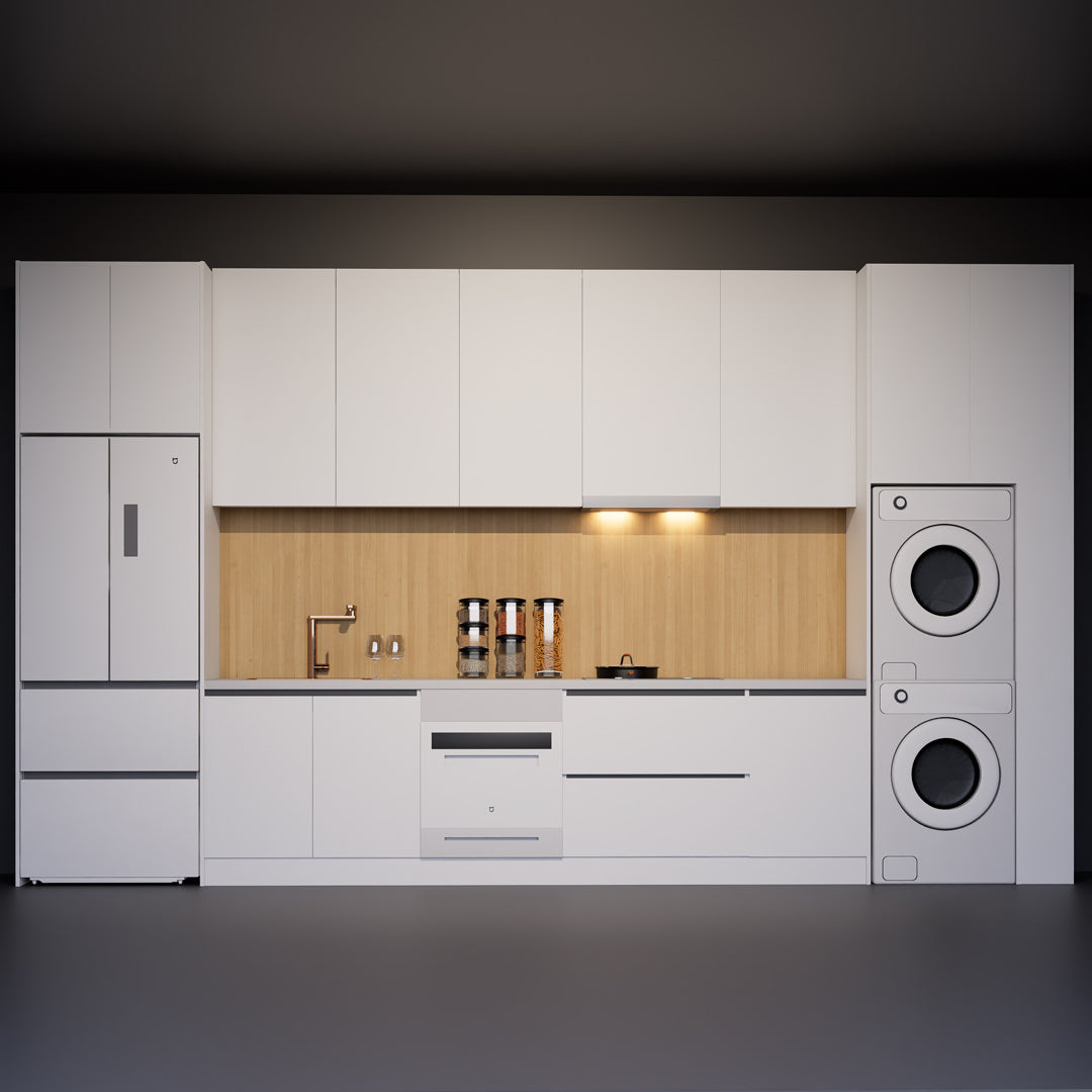 Kitchen Module (Advanced Edition)-Extended Countertop + Large Sink + Extended Overhead Cabinet + Power Outlet Position(s)
